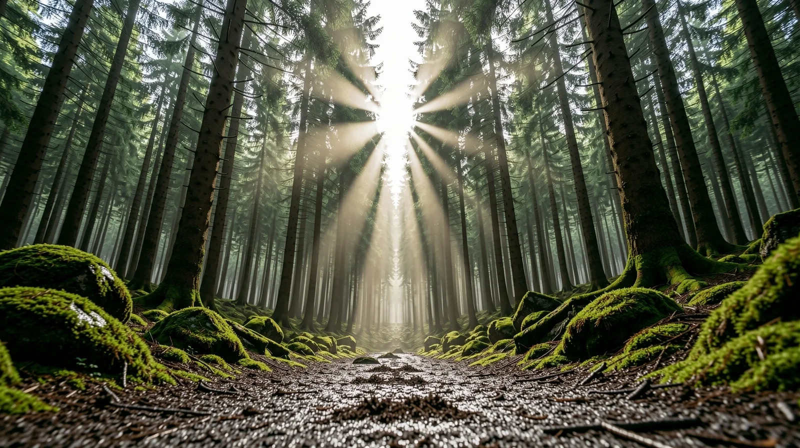 Atmosphärischer Bergwald